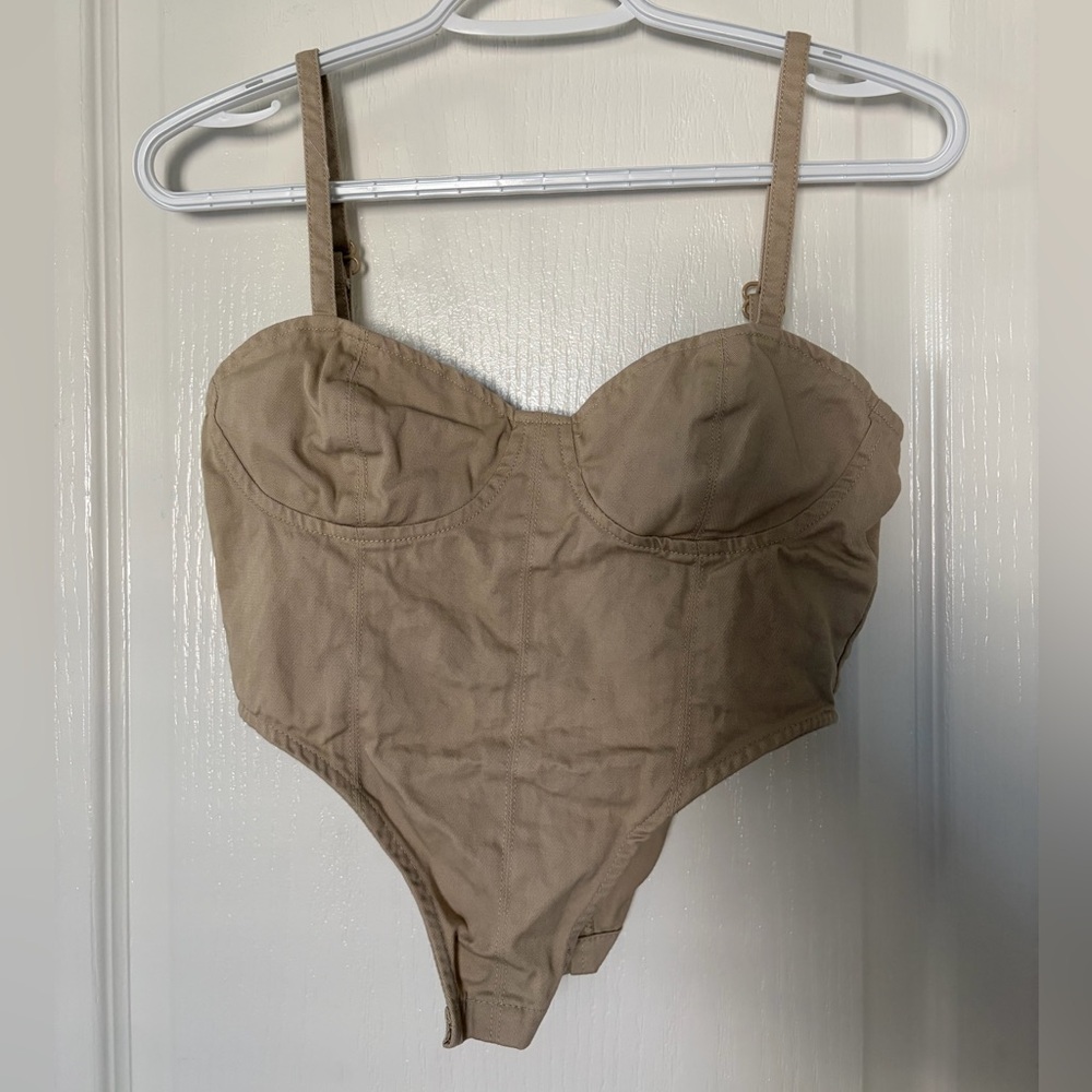 HYFVE Neutral Beige corset bustier top